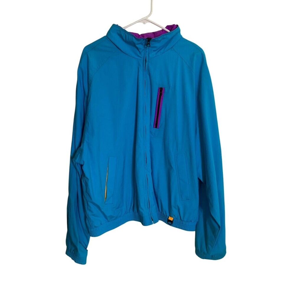 Vintage Skyr Men's‎ Sport Convertibles Jacket XL Blue Colorblock Windbreaker